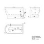 Freestanding Shower Bath Single Ended Right Hand Corner with Chrome Bath Screen 1500 x 800mm - Amaro