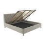 Beige Velvet Super King Ottoman Bed With Legs - Amara