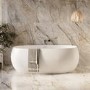 Matt White Freestanding Double Ended Bath 1700 x 825mm - Ana