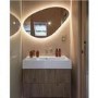 Pebble Backlit Heated Bathroom Mirror with Lights 500 x 800mm - Apollo