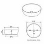 Marble Effect Round Countertop Basin 415mm - Arabella