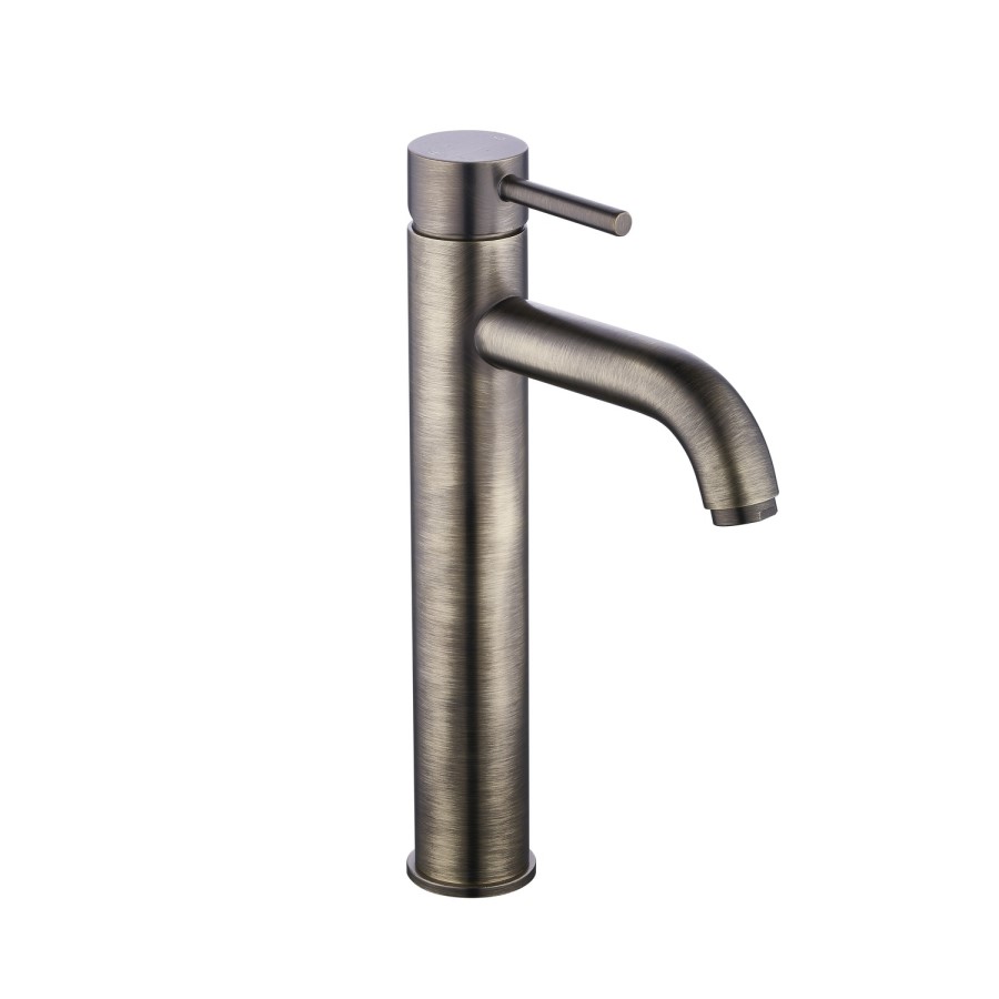 Antique Brass Tall Mono Basin Mixer Tap - Arissa