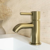 Brushed Brass Cloakroom Mono Basin Mixer Tap - Arissa
