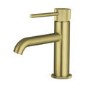 Brushed Brass Fluted Cloakroom Mono Basin Mixer Tap - Arissa