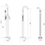 Brushed Brass Freestanding Bath Shower Mixer Tap - Arissa
