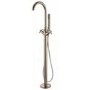 Brushed Brass Freestanding Bath Shower Mixer Tap With Cross Head Handles - Arissa