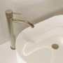 Brushed Brass Fluted Tall Mono Basin Mixer Tap - Arissa