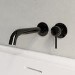 Black Chrome Wall Mounted Bath Mixer Tap - Arissa