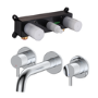 Chrome Wall Mounted Basin Mixer Tap - Arissa
