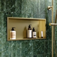Brushed Brass Shower Niche 610 x 305mm - Arissa