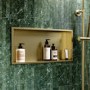 Brushed Brass Shower Niche 610 x 305mm - Arissa