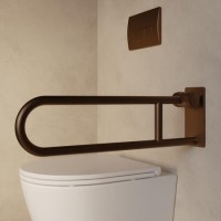 Bronze Folding Bathroom Grab Rail 600 x 160mm - Arissa
