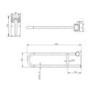 Gunmetal Grey Folding Bathroom Grab Rail 600 x 160mm - Arissa