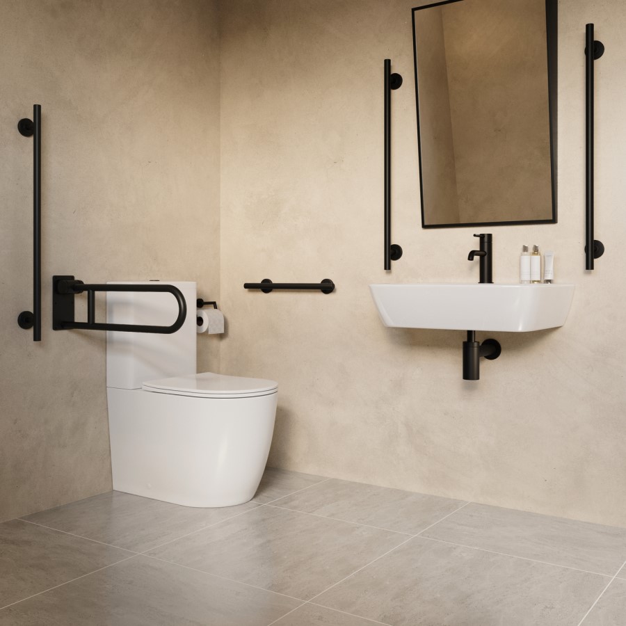 Rectangular Black Angled Bathroom Mirror 500 x 800mm - Arissa