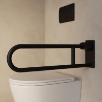 Black Folding Bathroom Grab Rail 600 x 160mm - Arissa