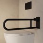 Black Folding Bathroom Grab Rail 600 x 160mm - Arissa