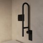 Black Folding Bathroom Grab Rail 600 x 160mm - Arissa