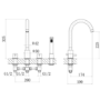 Black 4 Hole Bath Shower Mixer Tap - Arissa