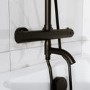 Black 3 Outlet Thermostatic Mixer Shower Set with Bath Filler Spout & Hand Shower - Arissa