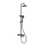Black 3 Outlet Thermostatic Mixer Shower Set with Bath Filler Spout & Hand Shower - Arissa