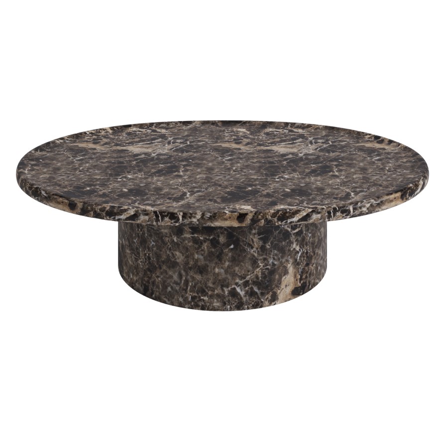 Large Brown Marble Effect Oval Coffee Table - Arrezzo