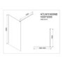 1000mm Black Smoked Frosted Glass Shower Screen for Wet Room & Walk In Shower - Atlas