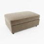 Right Hand Chaise Corner Sofa and Footstool Set in Mink Velvet - August