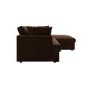 Large Chocolate Brown Velvet Right Hand 4 Seater Chaise Corner Sofa - August