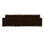 Large Chocolate Brown Velvet Right Hand 4 Seater Chaise Corner Sofa - August