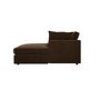 Large Chocolate Brown Velvet Right Hand 4 Seater Chaise Corner Sofa - August