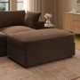 Large Chocolate Brown Velvet Footstool - August