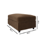 Large Chocolate Brown Velvet Footstool - August