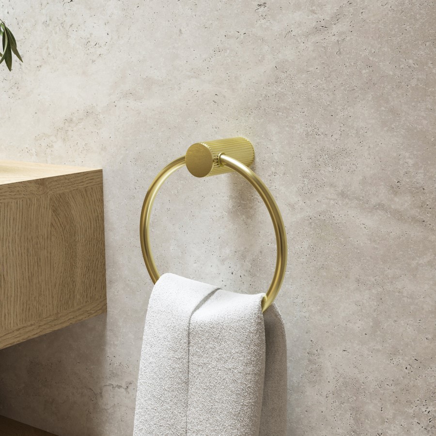 Brass Knurled Towel Ring - Arissa