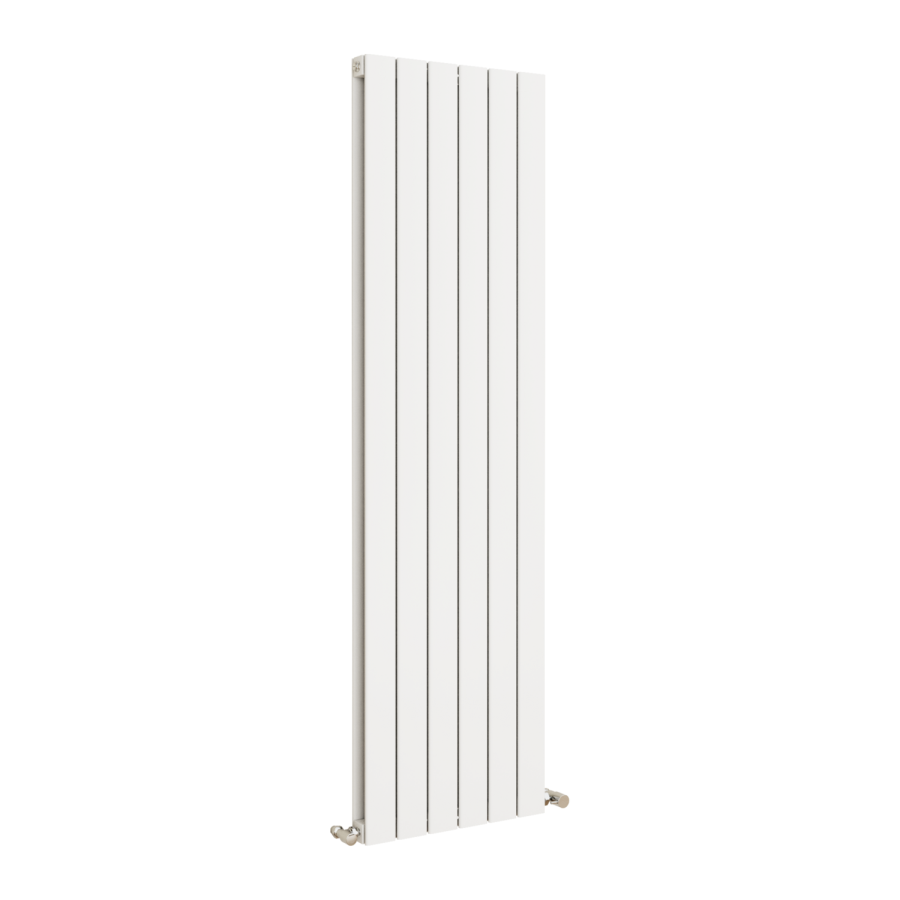Eco Eleganza White Vertical Flat Designer Aluminium Radiator 1600x450mm Double Panel 4049 BTU