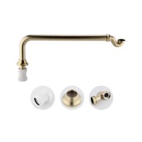 Brushed Brass Traditional Exposed Shallow Seal Bath Trap & Pipe - Park Royal