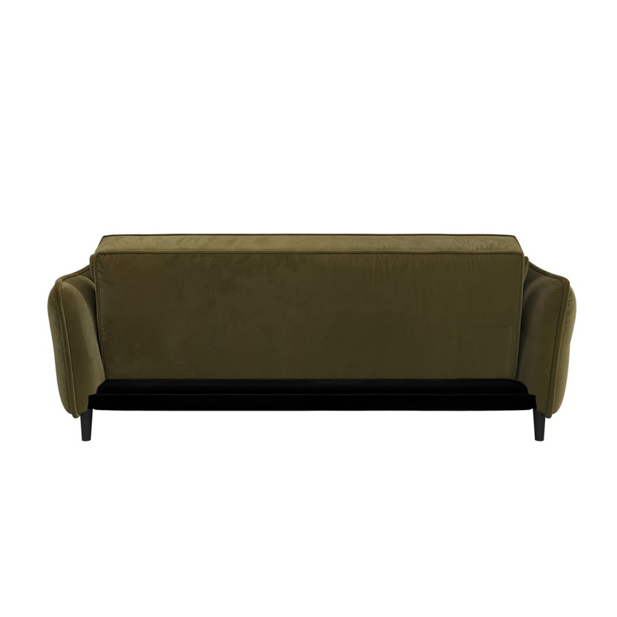3 Seater Click-Clack Sofa Bed in Olive Green Velvet - Bobby