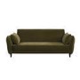 3 Seater Click-Clack Sofa Bed in Olive Green Velvet - Bobby