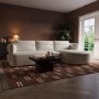 Cream Chenille 4 Seater Right Hand L-Shape Curved Chaise Corner Sofa - Bodhi