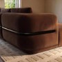 Dark Rust Velvet 4 Seater Left Hand L-Shape Curved Chaise Corner Sofa - Bodhi
