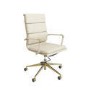Beige Faux Leather High Back Office Swivel Chair - Benson