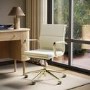 Beige Faux Leather Office Swivel Chair - Benson