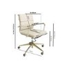 Beige Faux Leather Office Swivel Chair - Benson