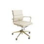 Beige Faux Leather Office Swivel Chair - Benson
