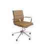 Tan Faux Leather Office Swivel Chair - Benson
