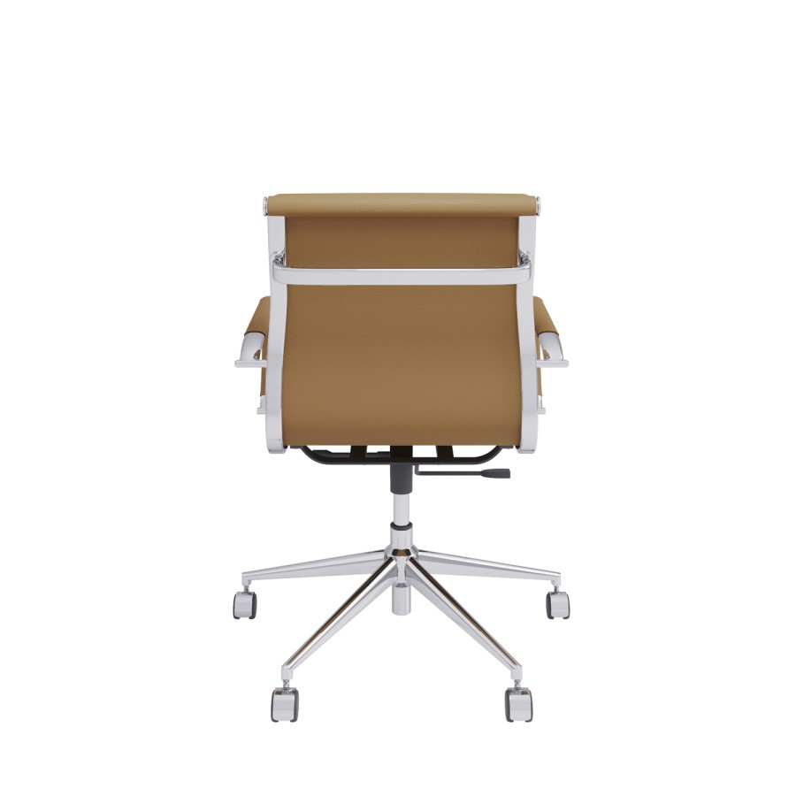 Tan Faux Leather Office Swivel Chair - Benson