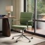 Green Faux Leather Swivel Office Chair - Benson