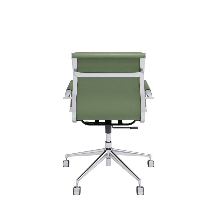 Green Faux Leather Swivel Office Chair - Benson