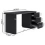 Black Modern Office Desk with Drawers - Banks 