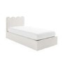 Cream Boucle Single Ottoman Bed with Scalloped Headboard - Boba