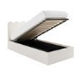 Cream Boucle Single Ottoman Bed with Scalloped Headboard - Boba